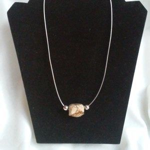 Picture Jasper Stone on Sterling Silver Necklace